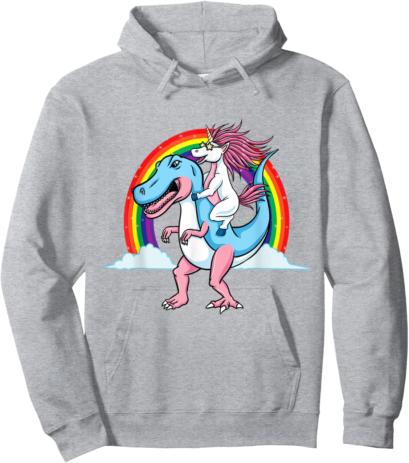 Unicorn Riding Trans Pride Dinosaur Transgender Hoodie - Hoodie | Ash