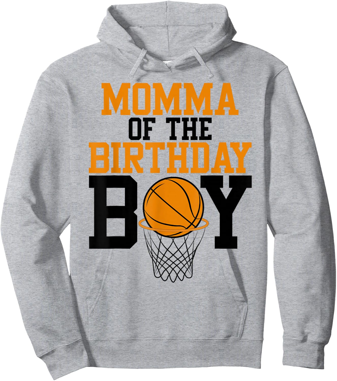Momma Of The Birthday Boy Basketball Family Birthday Hoodie - Hoodie | Ash