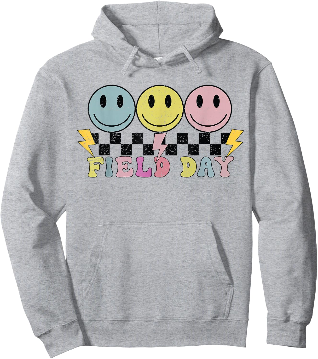 Hippie Retro Field Day Design for Kids, Teachers Field Day Hoodie - Hoodie | Ash