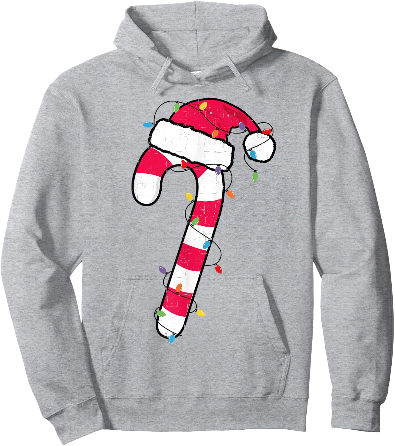 Christmas Candy Cane Santa Xmas Kids Toddler Youth Women Men Hoodie - Hoodie | Ash