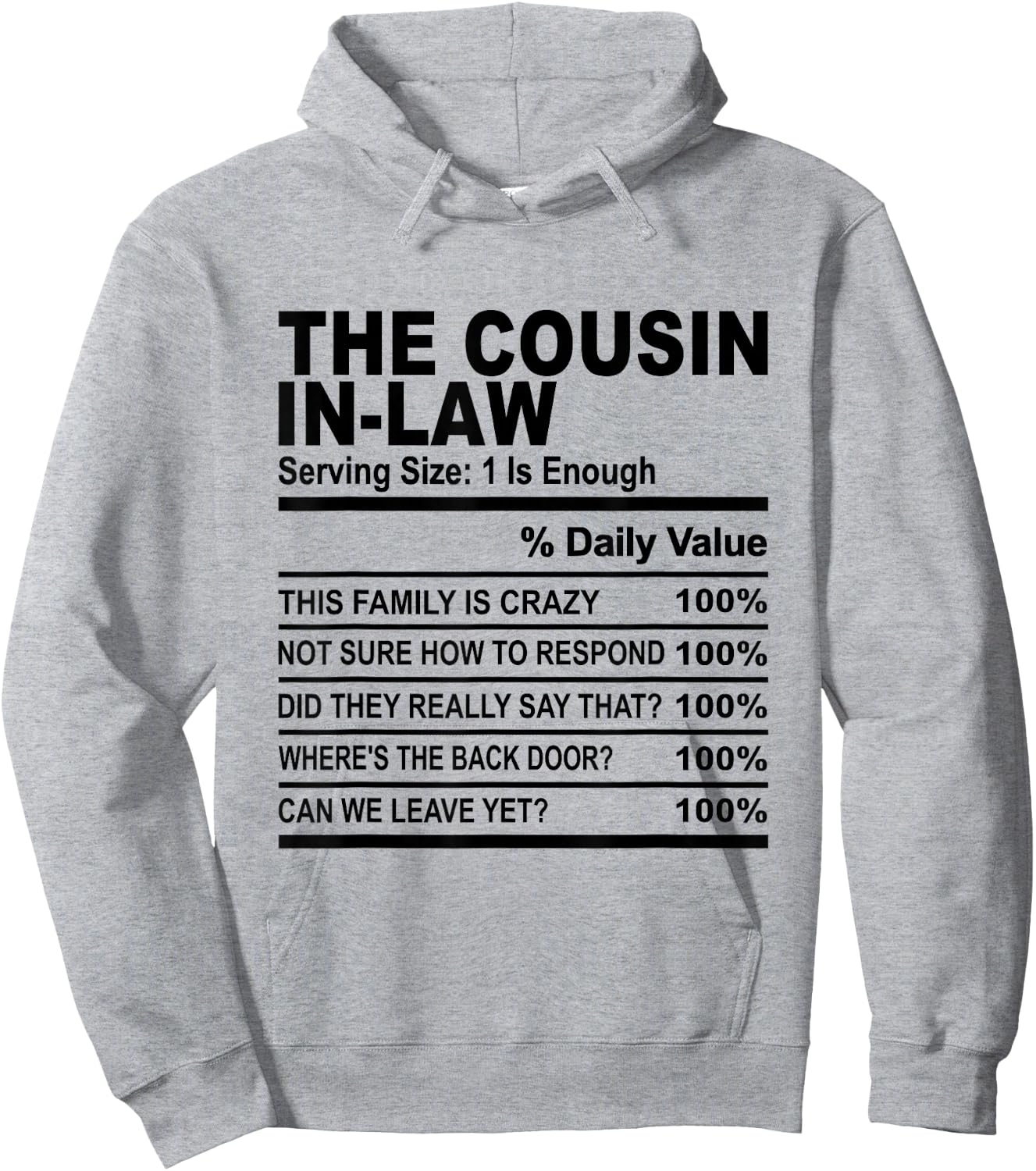 The cousin in law cousin nutrition facts women men cousins Hoodie - Hoodie | Ash