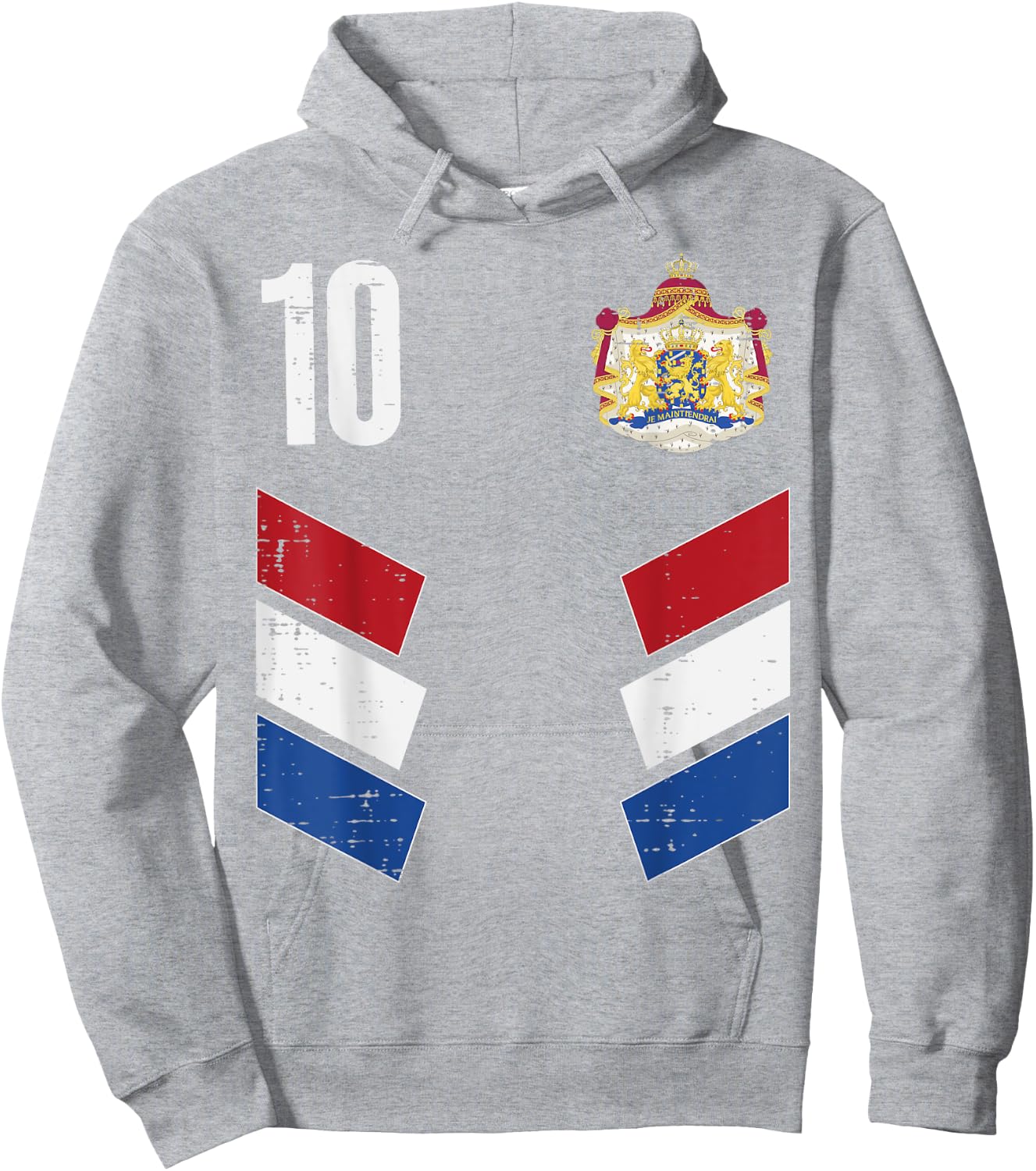 Netherlands Flag Number 10 Soccer Fan Men Women Kids Boys Hoodie - Hoodie | Ash
