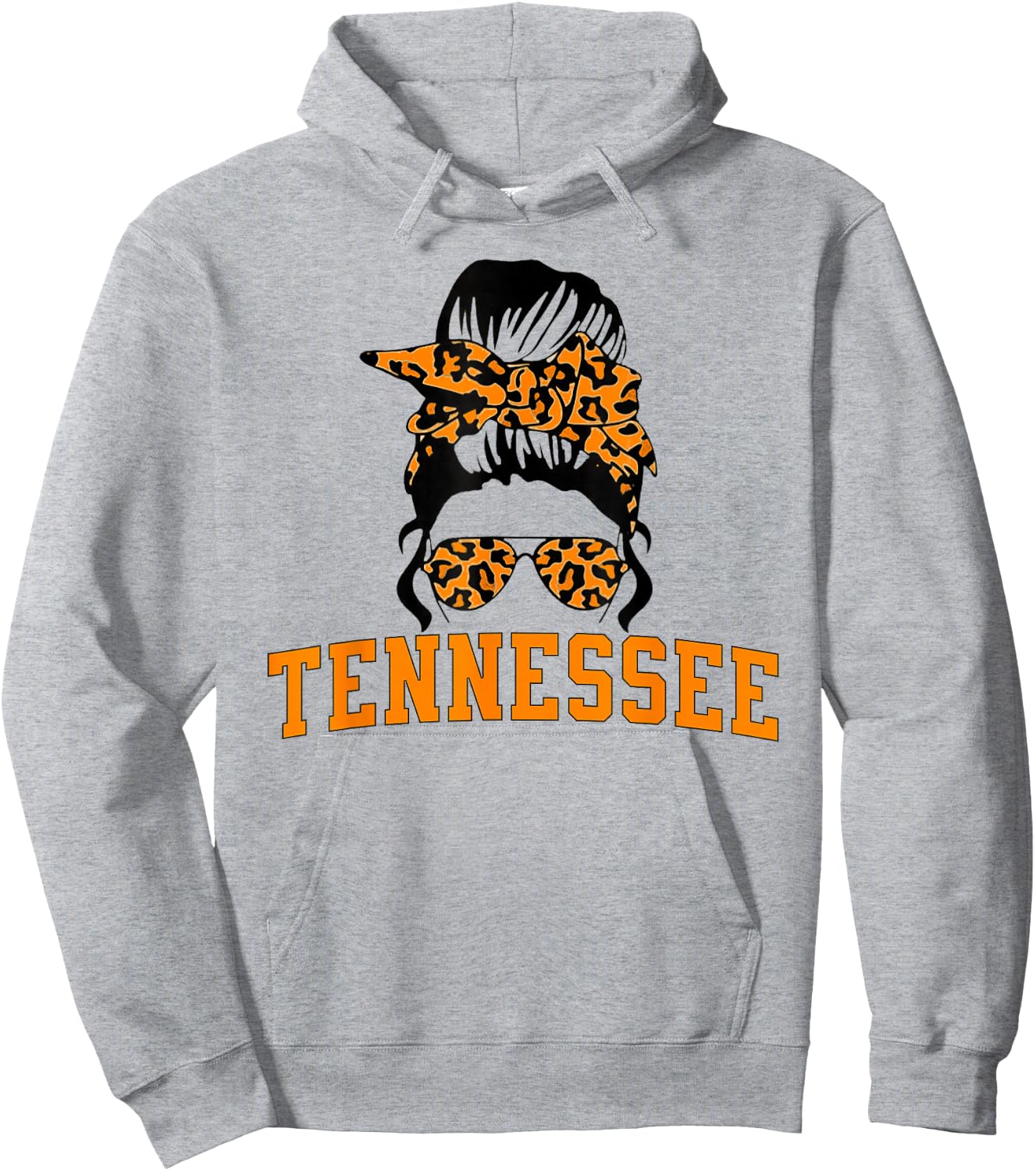 Tennessee State Women's Kids TN Orange Fan Messy Bun Hair Hoodie - Hoodie | Ash