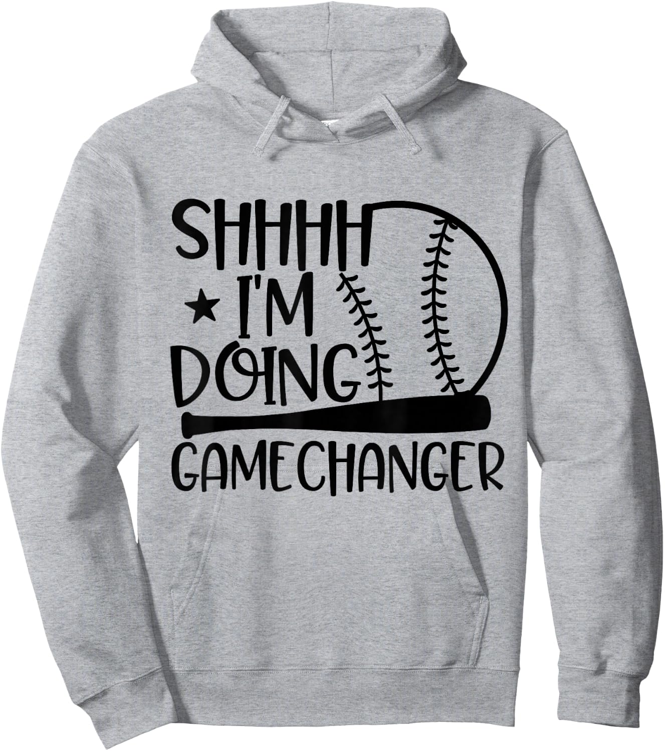 SHHHH I'm Doing Gamechanger Funny Basebal Softball Players Hoodie - Hoodie | Ash
