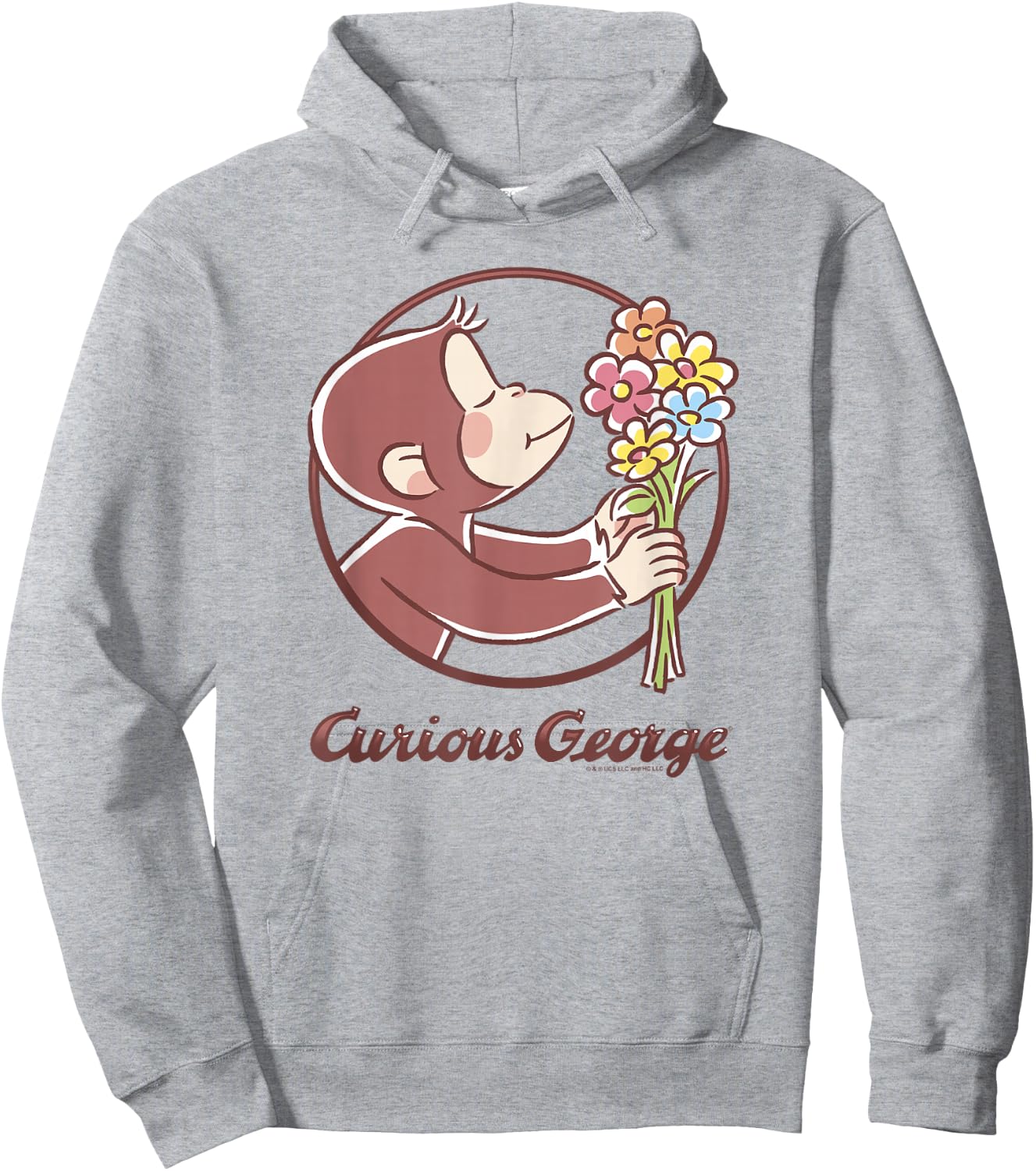 Curious George Flower Bouquet Poster Hoodie - Hoodie | Ash