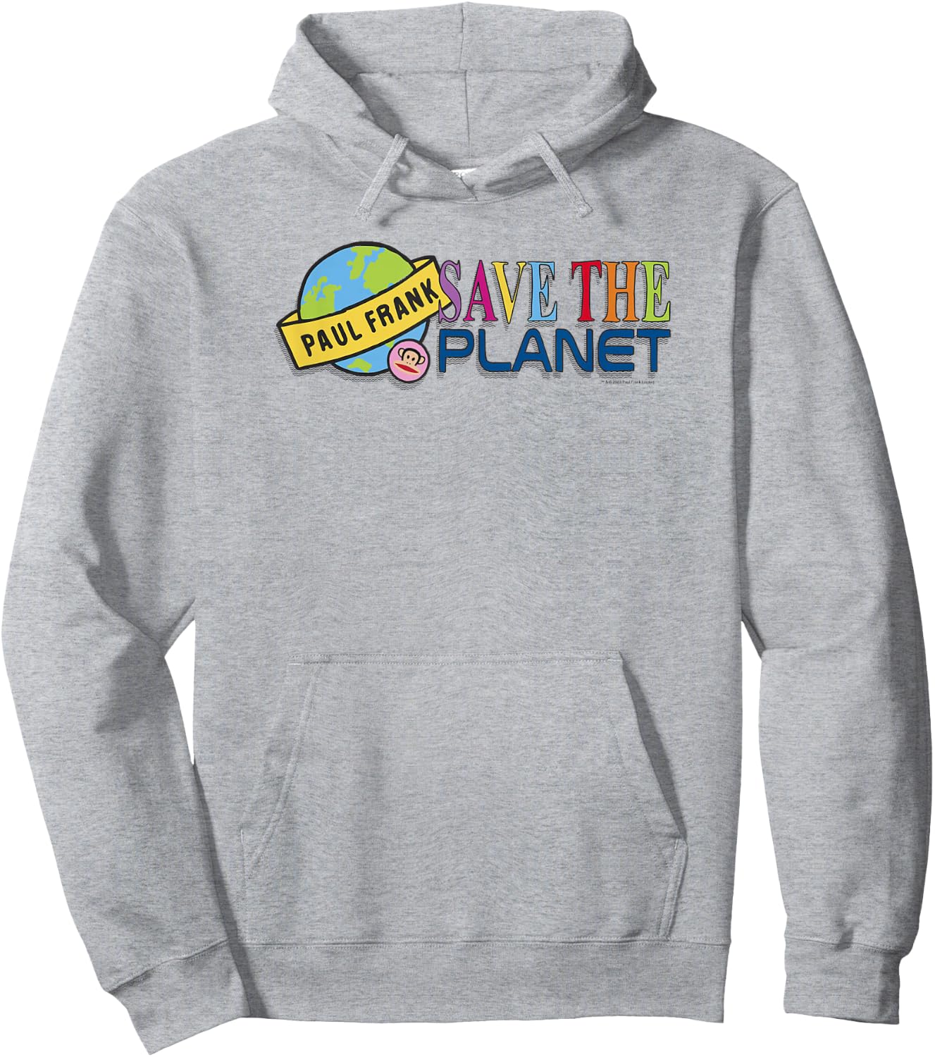Paul Frank Earth Day Save The Planet Colorful Earth Logo Hoodie - Hoodie | Ash