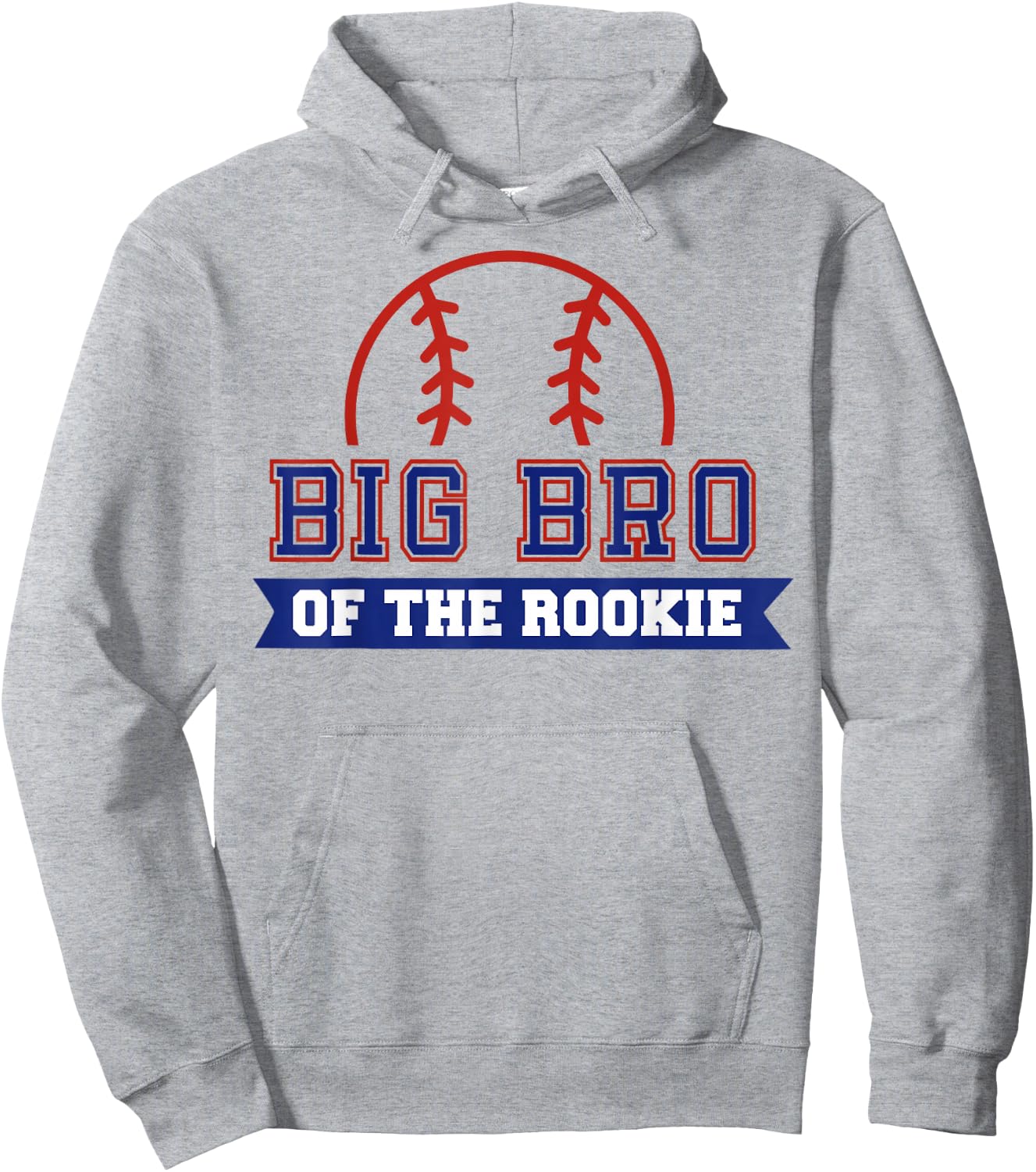 Big Brother of Rookie 1st Birthday Baseball Theme Matching Hoodie - Hoodie | Ash