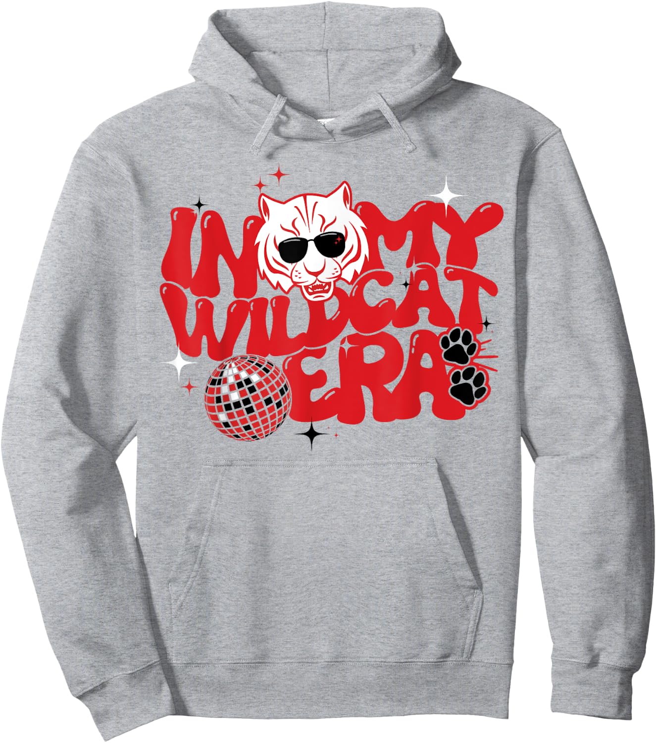 In My Wildcat Era Go Wildcats Groovy School Spirit Mascot Hoodie - Hoodie | Ash