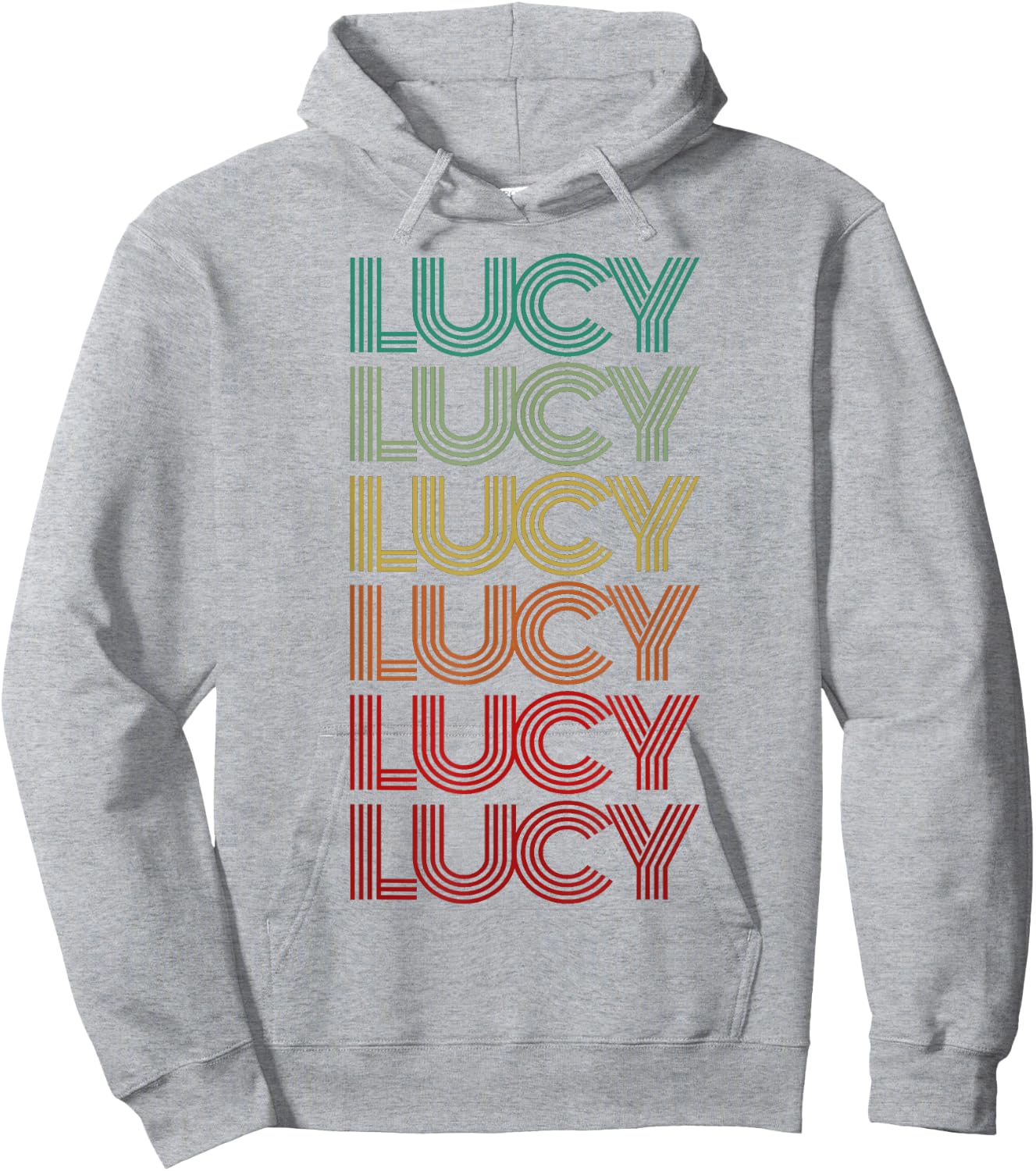 First Name LUCY Girl Retro Personalized Groovy 60s Birthday Hoodie - Hoodie | Ash