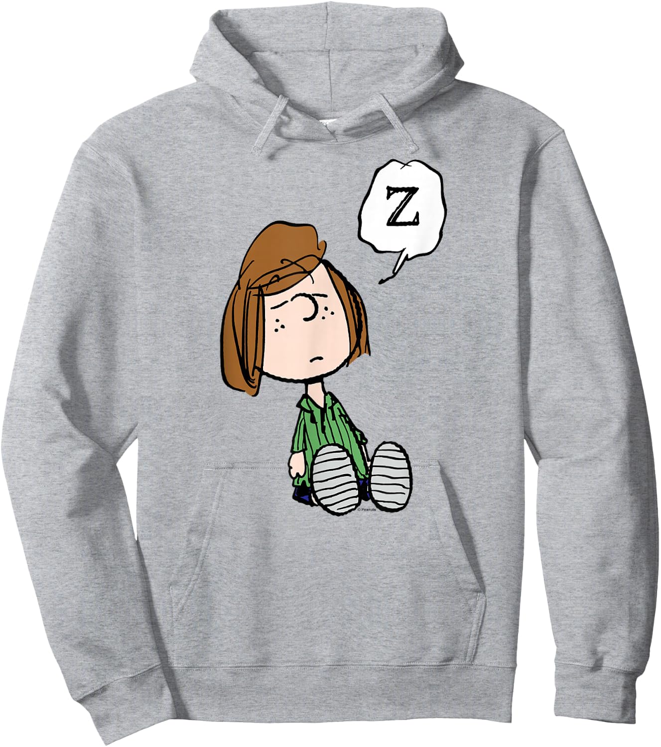 Peanuts Peppermint Patty Doze Blue Cartoon - -Adults, Boys - Short Sleeve, Classic Fit, Small Hoodie - Hoodie | Ash