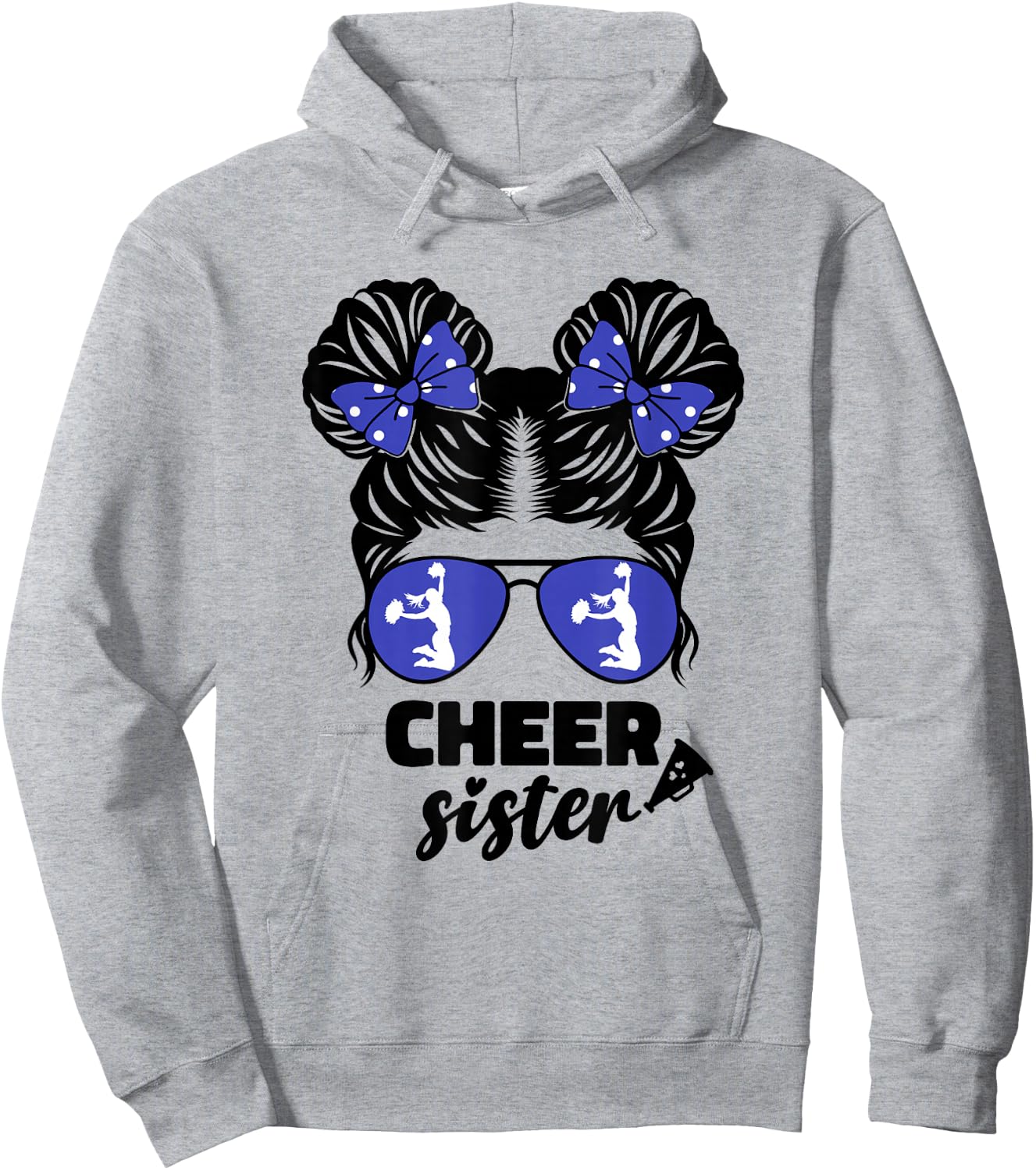 Cheer Sister for Baby Girl Girls Cheerleader Sister Sis Cute Hoodie - Hoodie | Ash