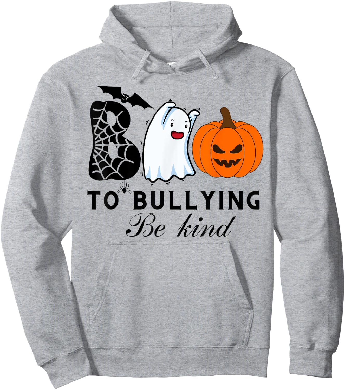 boo to bullying ghost cute unity day orange Halloween b kind Hoodie - Hoodie | Ash