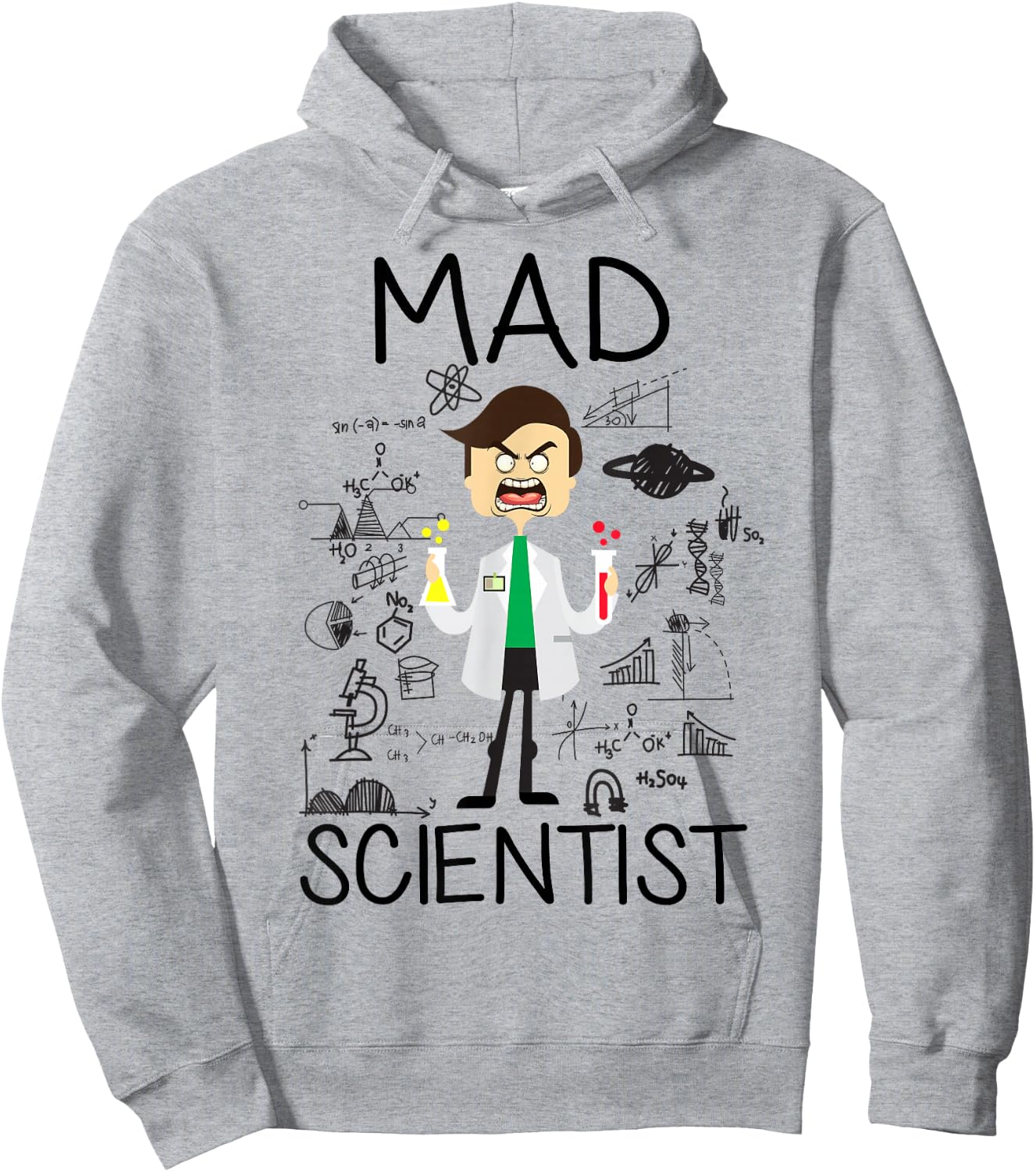 Mad Scientist Shirt Kids Boys Youth Funny Science Teacher Hoodie - Hoodie | Ash
