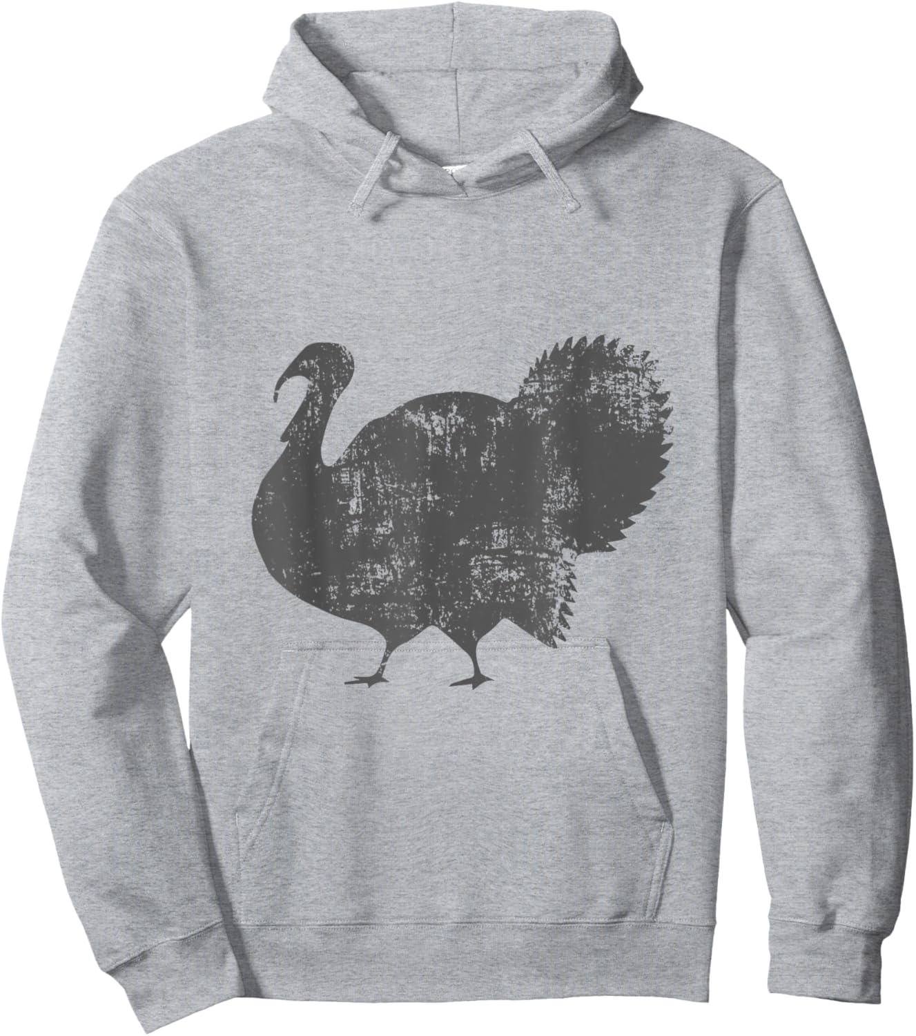 Vintage Distressed Turkey Large Bird Thanksgiving lover Hoodie - Hoodie | Ash