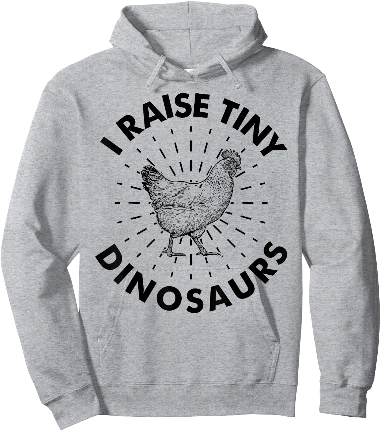 Funny Vintage I Raise Tiny Dinosaurs Chicken Silhouette Hoodie - Hoodie | Ash