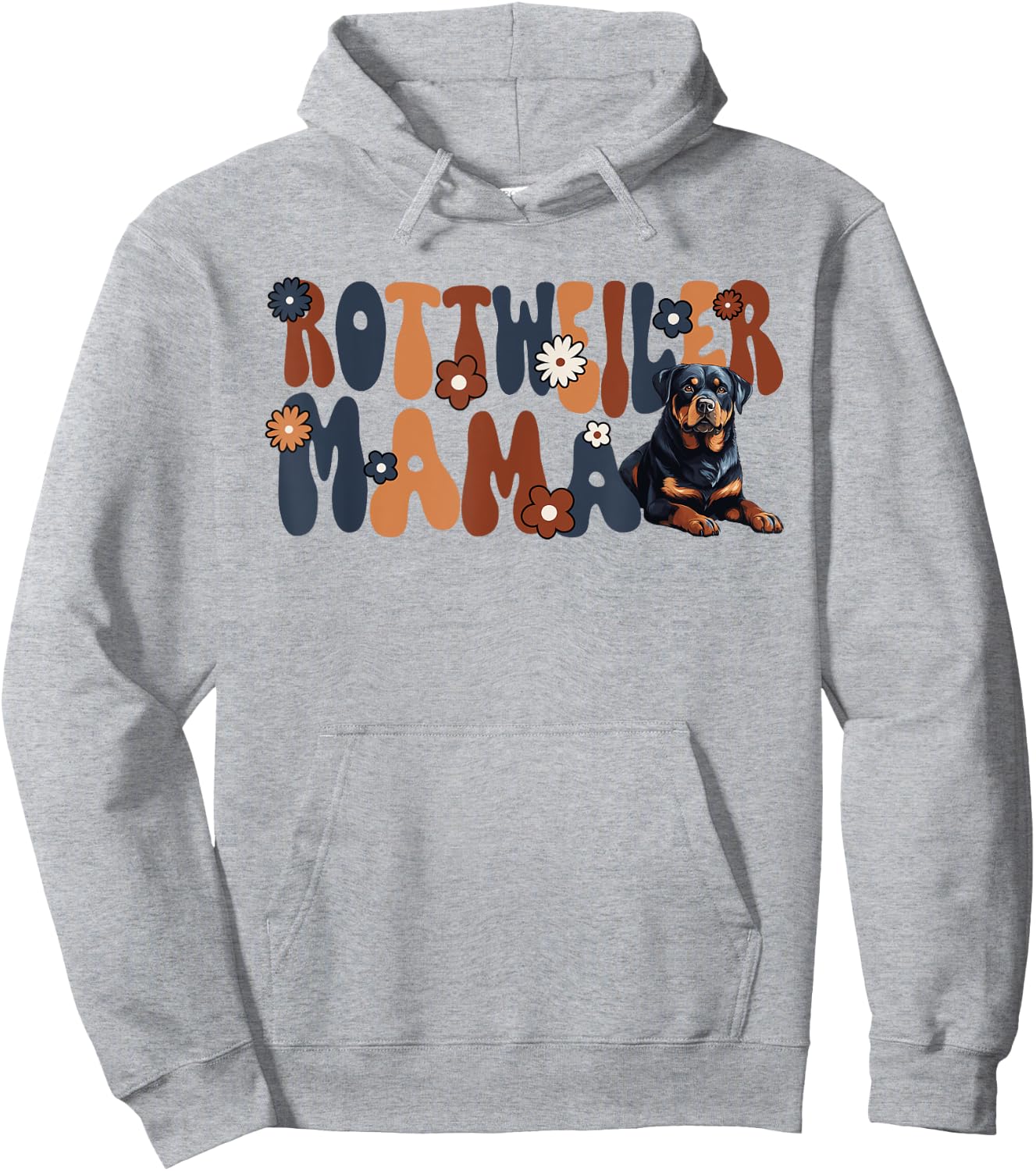 Rottweiler Groovy World's Best Rottweiler Mama Hoodie - Hoodie | Ash