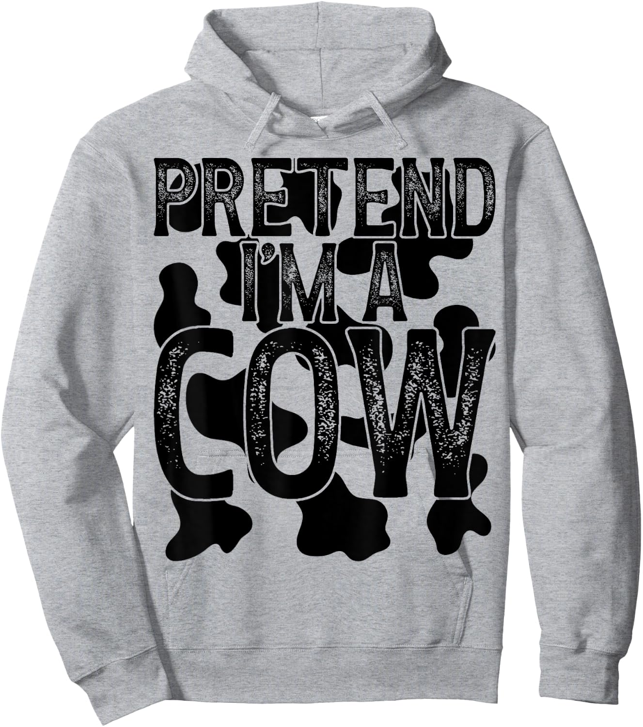 Vintage Pretend I'm a Cow Halloween Last Minute Costume Hoodie - Hoodie | Ash