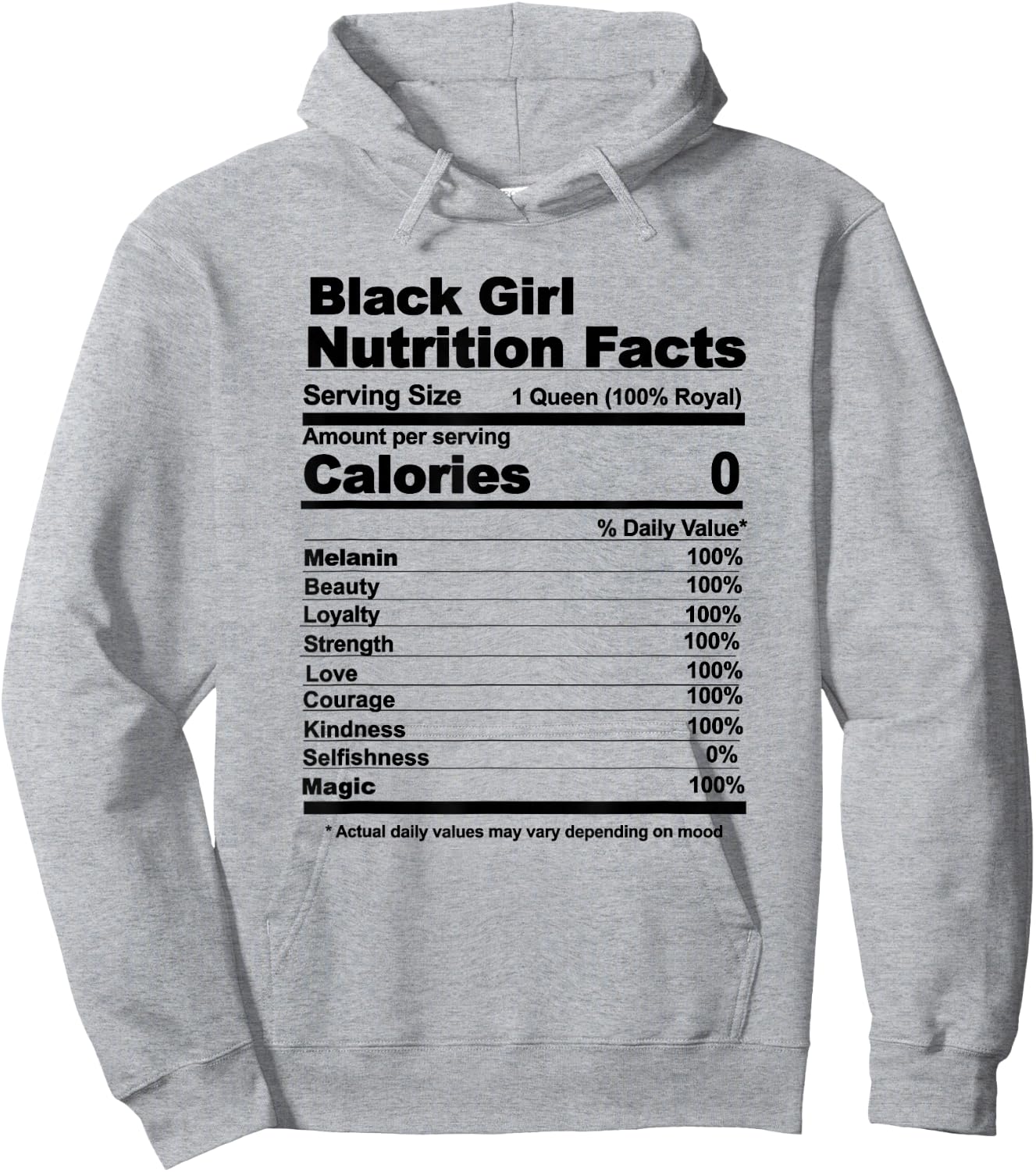 Black Girl Nutritional Facts Black Girl Nutrition Facts Hoodie - Hoodie | Ash