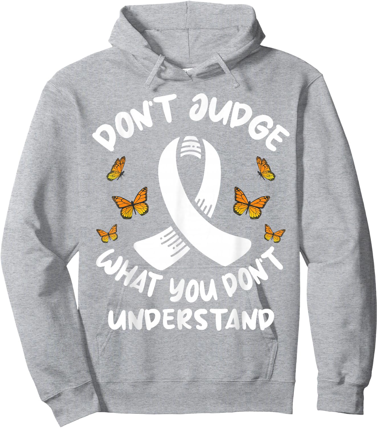 Multiple Sclerosis MS Butterfly Hoodie - Hoodie | Ash