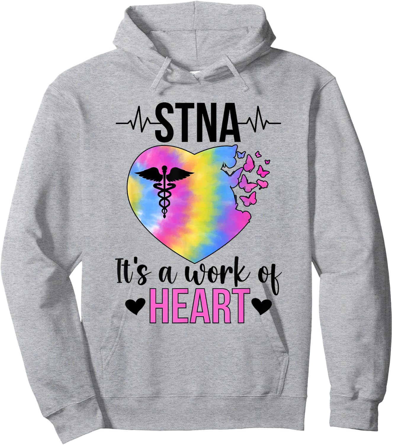 STNA Work Of Heart State Tested Nursing Assistant STNA Nurse Hoodie - Hoodie | Ash