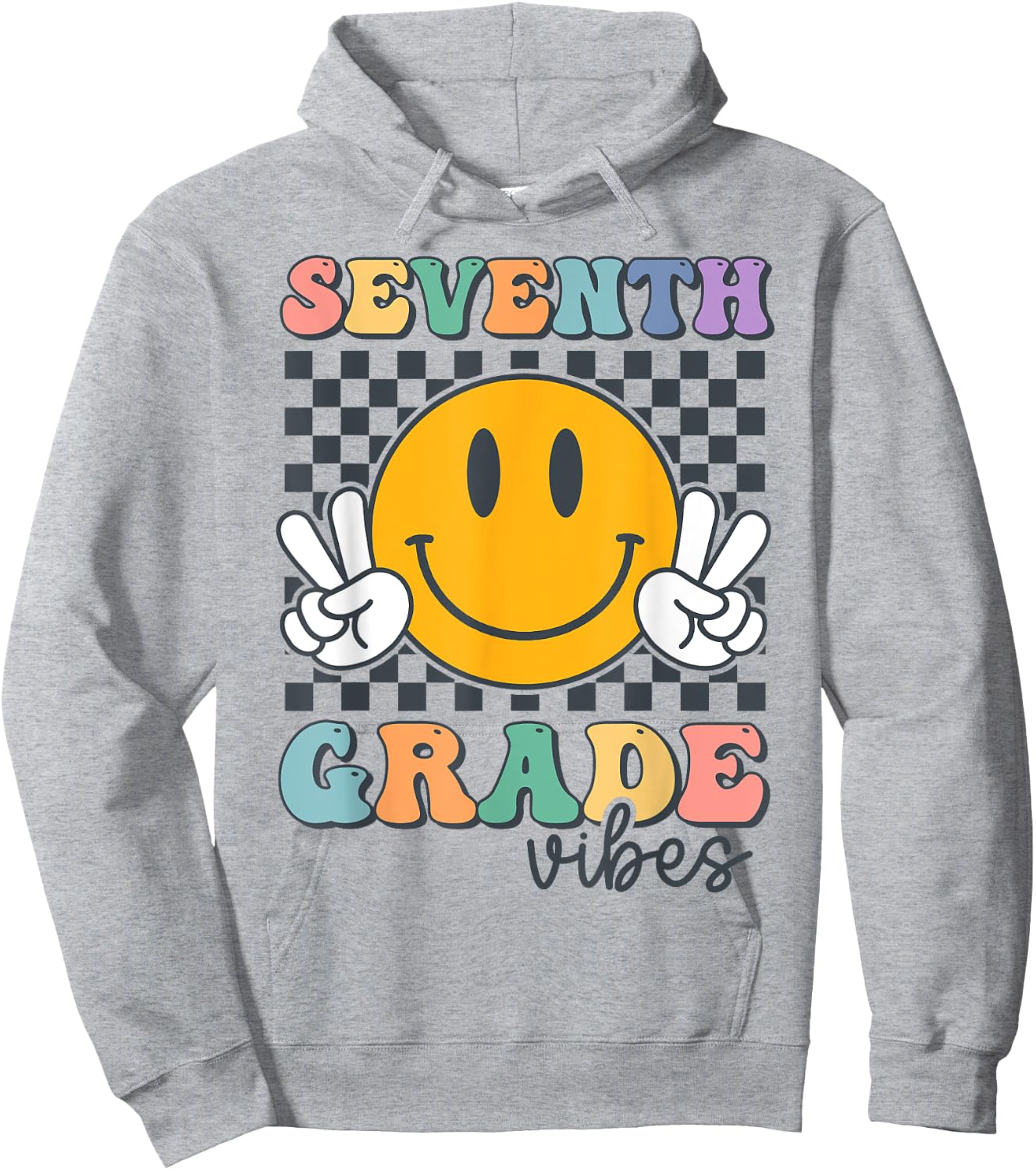 Seventh Grade Vibes Cute Smile Back To School 7th Grade Team Hoodie - Hoodie | Ash