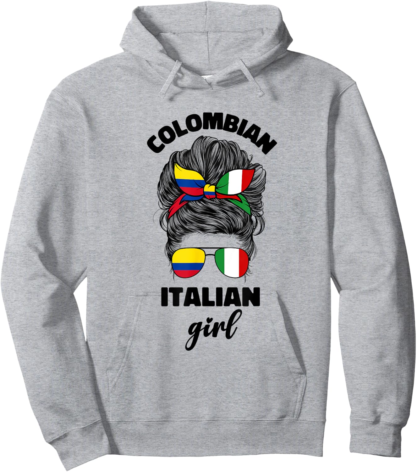Half Italian And Colombian Colombia Italy Flag Girl Women Hoodie - Hoodie | Ash
