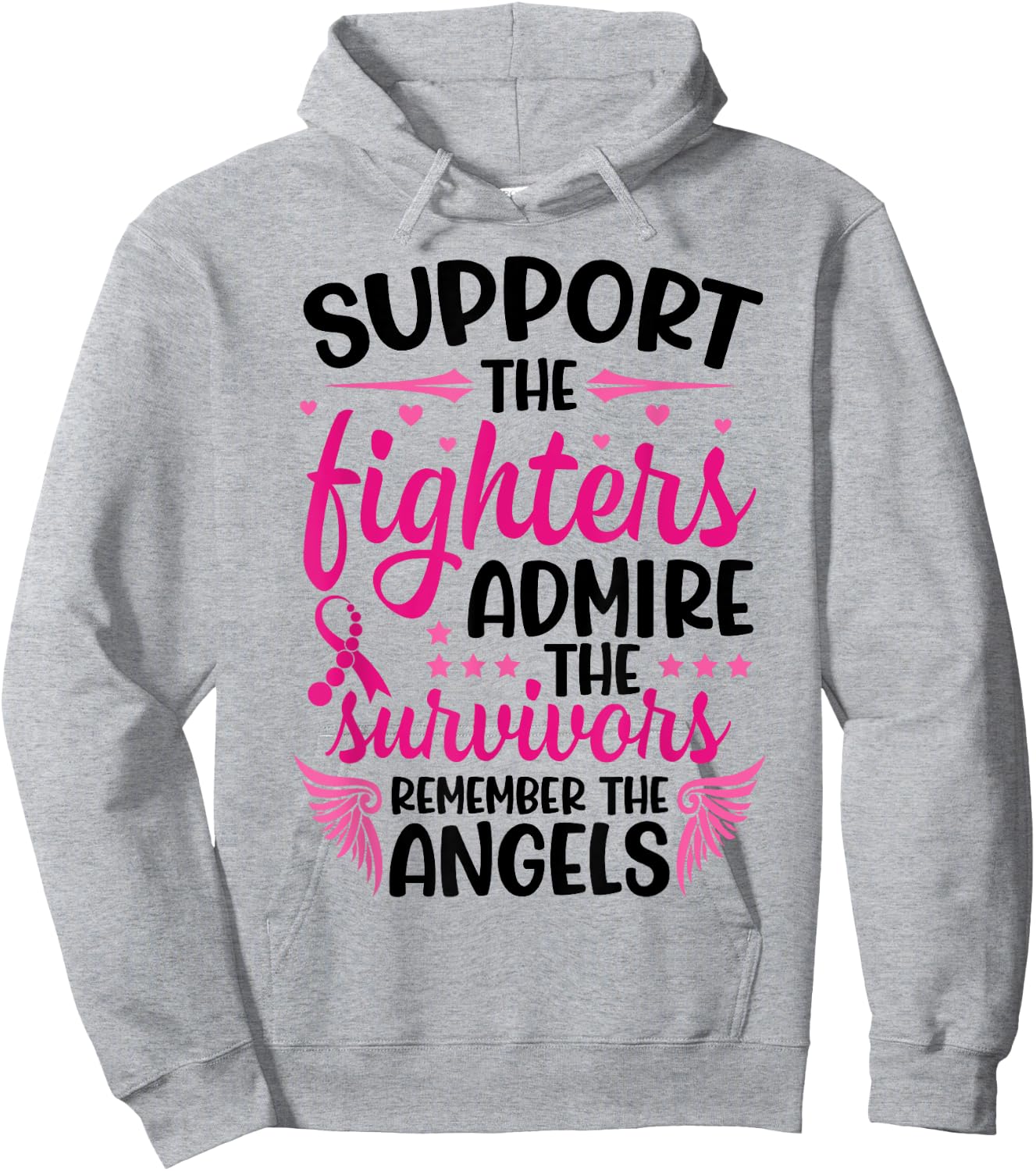 Support The Fighters Admire The Survivors Remember The Angel Hoodie - Hoodie | Ash
