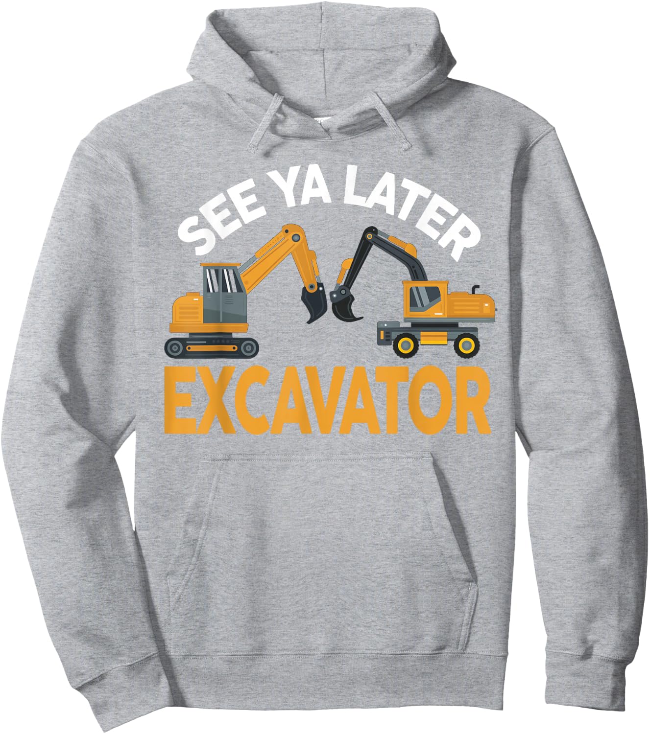 Construction Excavator Shirt boys toddler adult men women Hoodie - Hoodie | Ash