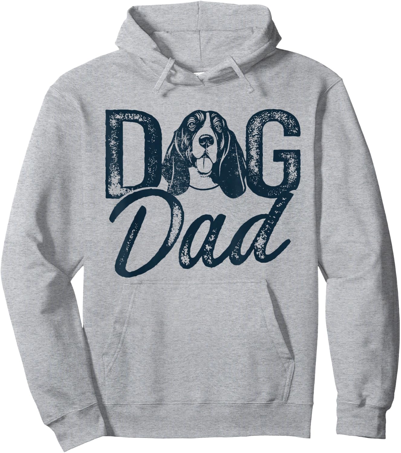 Basset Hound Dog Dad Hoodie - Hoodie | Ash