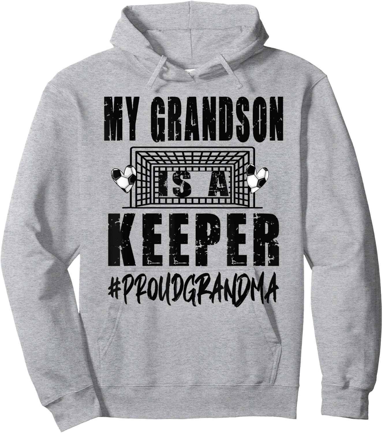 My Grandson Is A Keeper Soccer Goalkeeper Grandma Hoodie - Hoodie | Ash