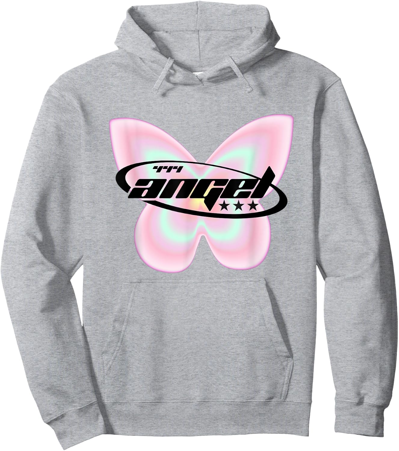 Y2K Girl 444 Angel Number Butterfly Fairy Aesthetic Hoodie - Hoodie | Ash