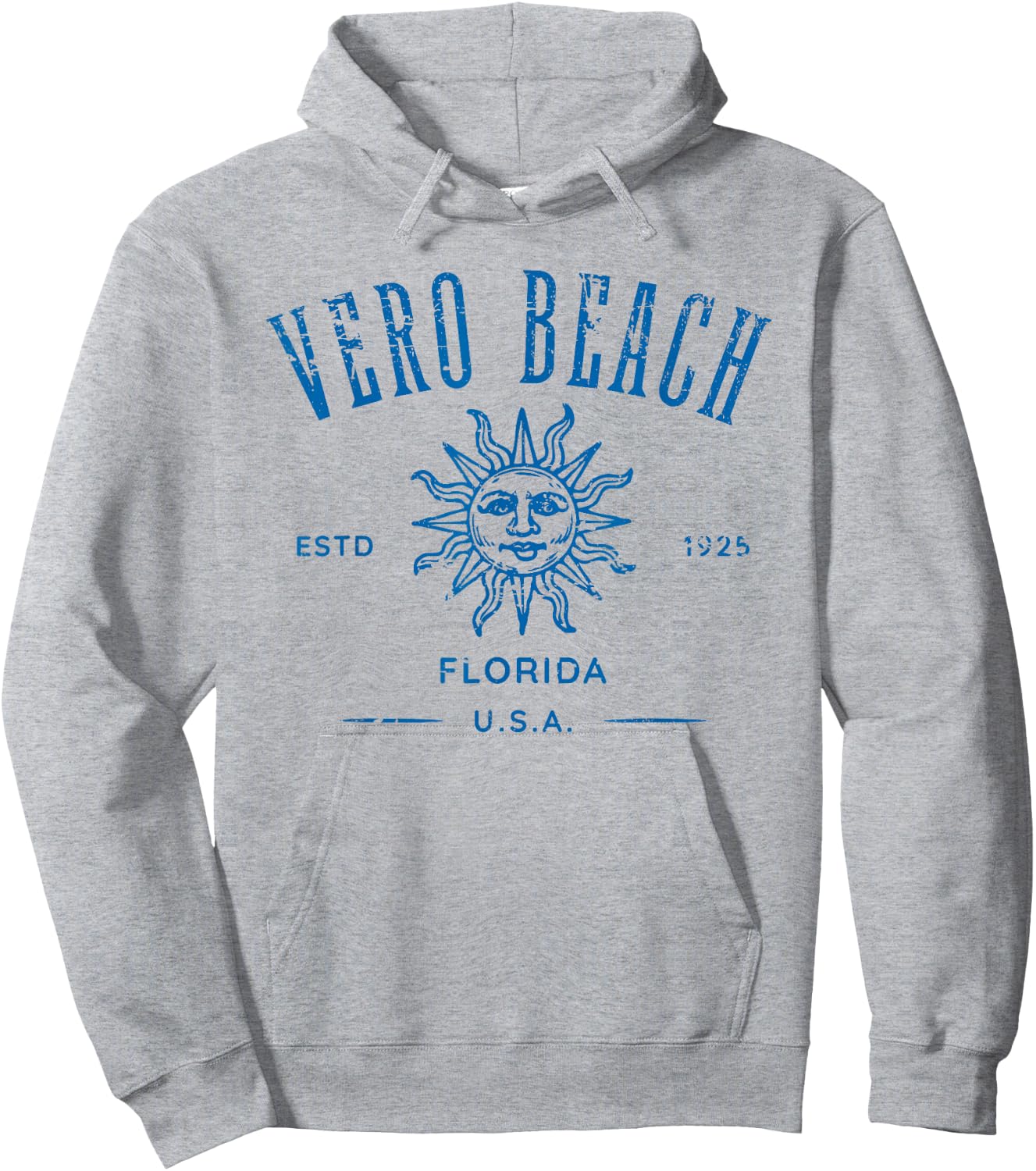 Vero Beach Florida Vintage Distressed Style Design Souvenir Hoodie - Hoodie | Ash