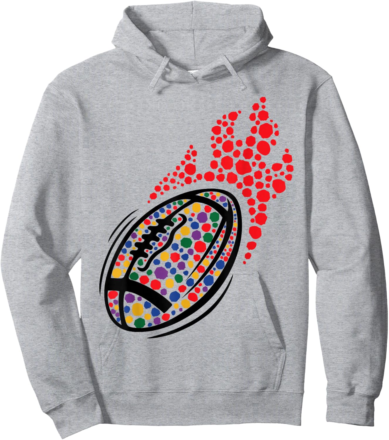 Football International Dot Day Men Boys Ball Sport Colorful Hoodie - Hoodie | Ash