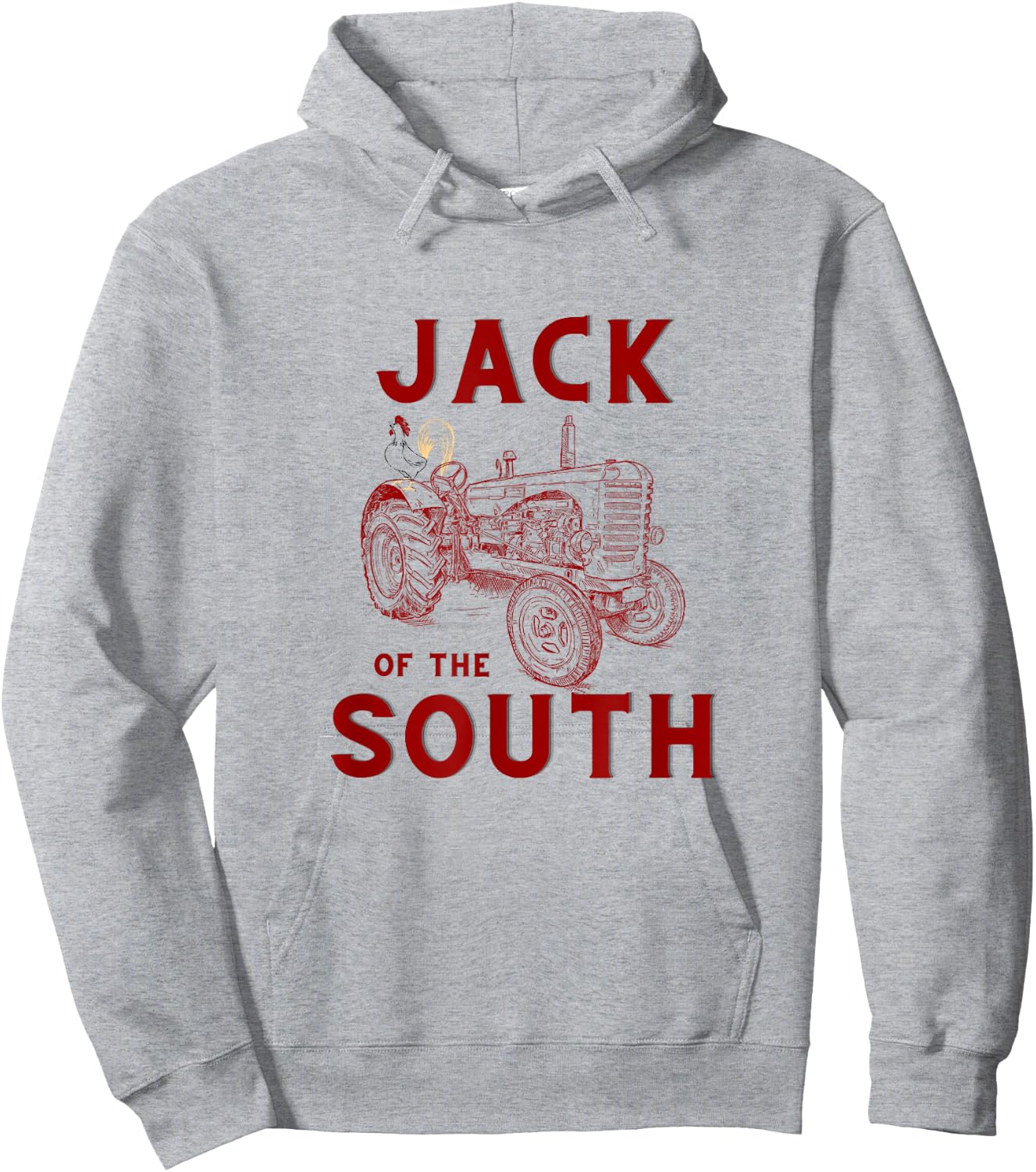 Jack of the South Chicken on Red Tractor Farm Life Hoodie - Hoodie | Ash