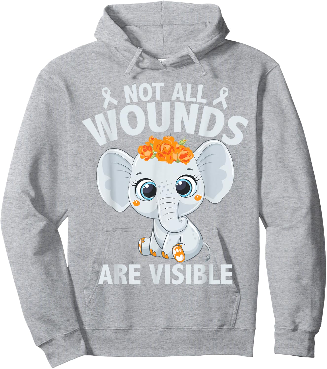 Cute Multiple Sclerosis Awareness MS Elephant Hoodie - Hoodie | Ash