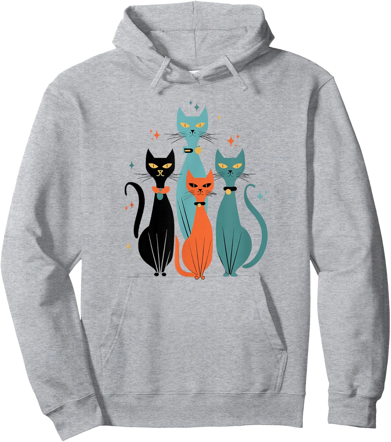 Retro Cats Midcentury Mid Century Age 50s 60s Space Hoodie - Hoodie | Ash