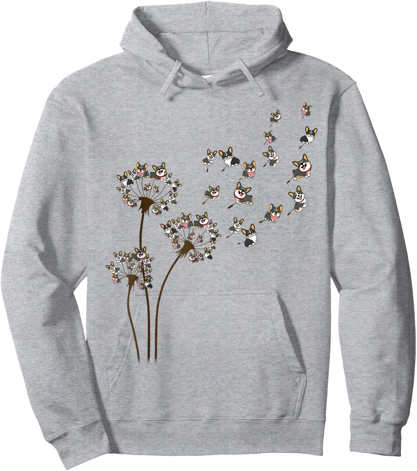 Dandelion Corgi Hoodie - Hoodie | Ash