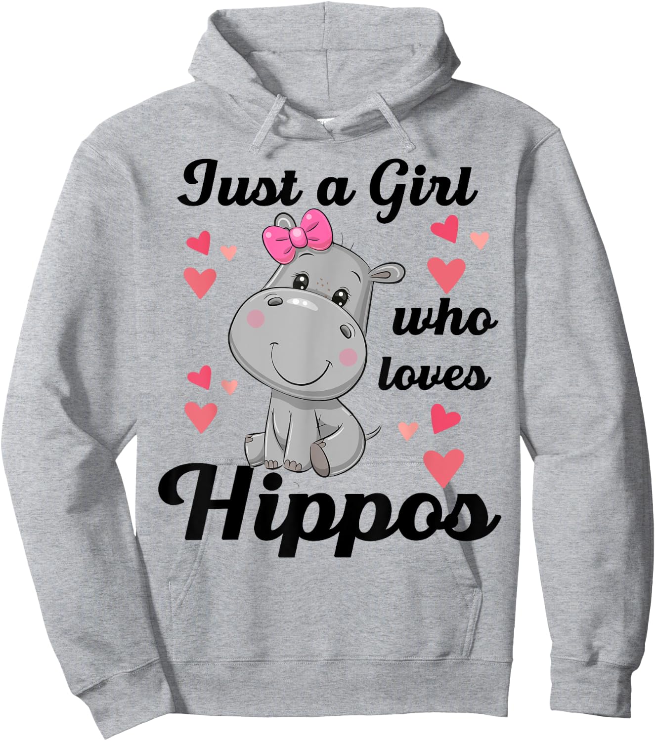 Cute Hippo-Shirt Just A Girl Who Loves Hippo Kids Toddler Hoodie - Hoodie | Ash