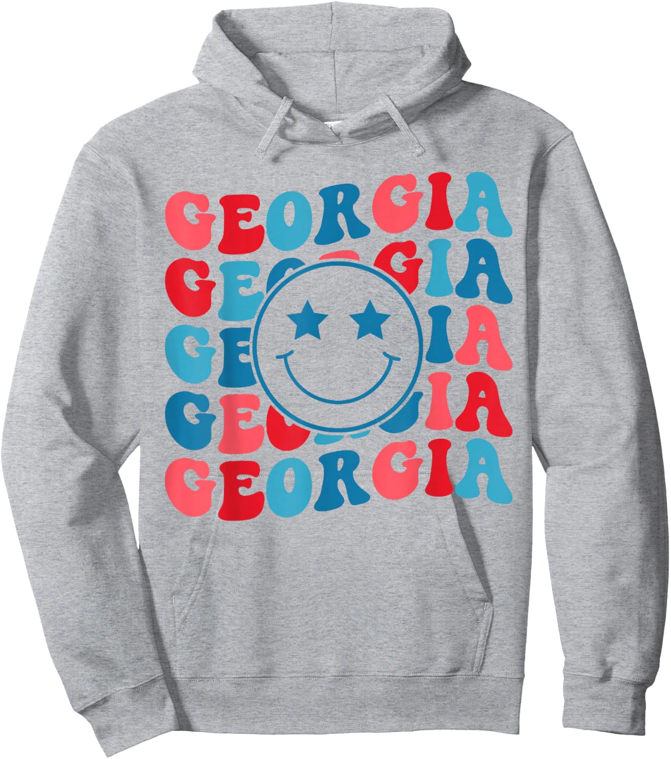 Retro Groovy Georgia Girl Georgia Proud American Flag Hoodie - Hoodie | Ash
