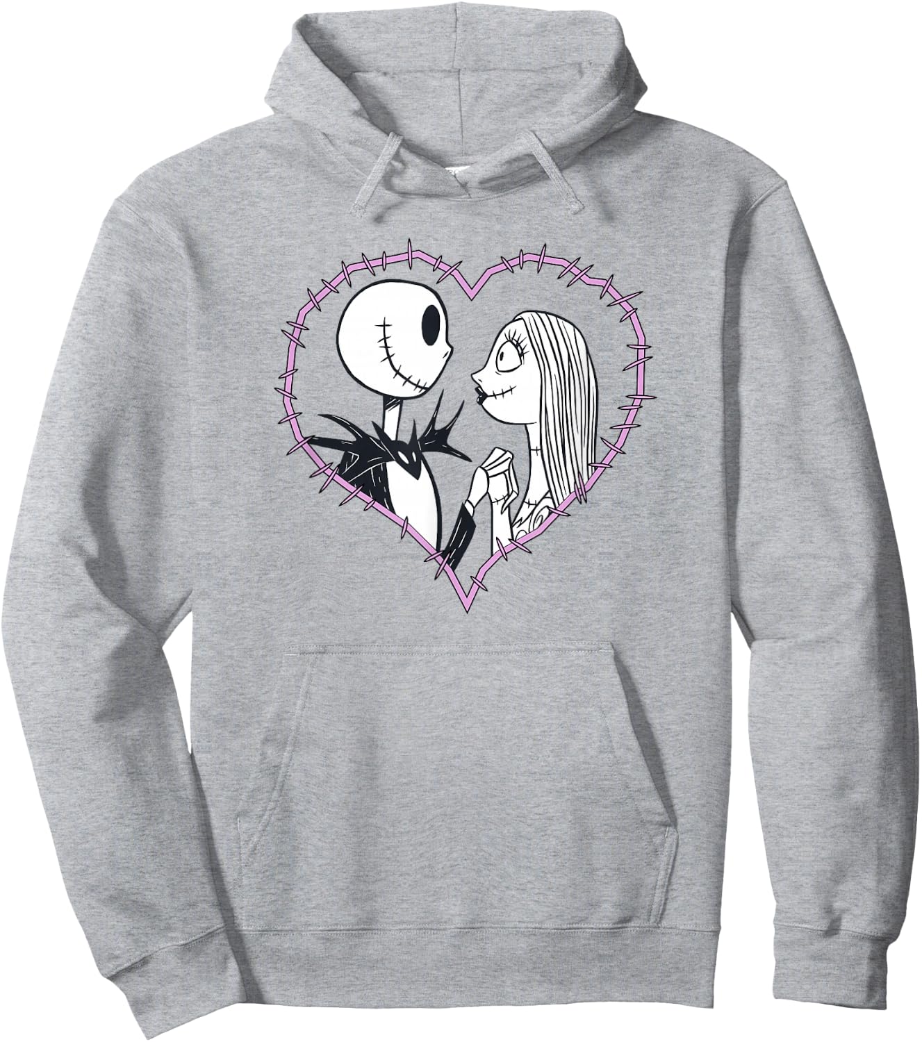 Disney The Nightmare Before Christmas Jack & Sally Heart Hoodie - Hoodie | Ash