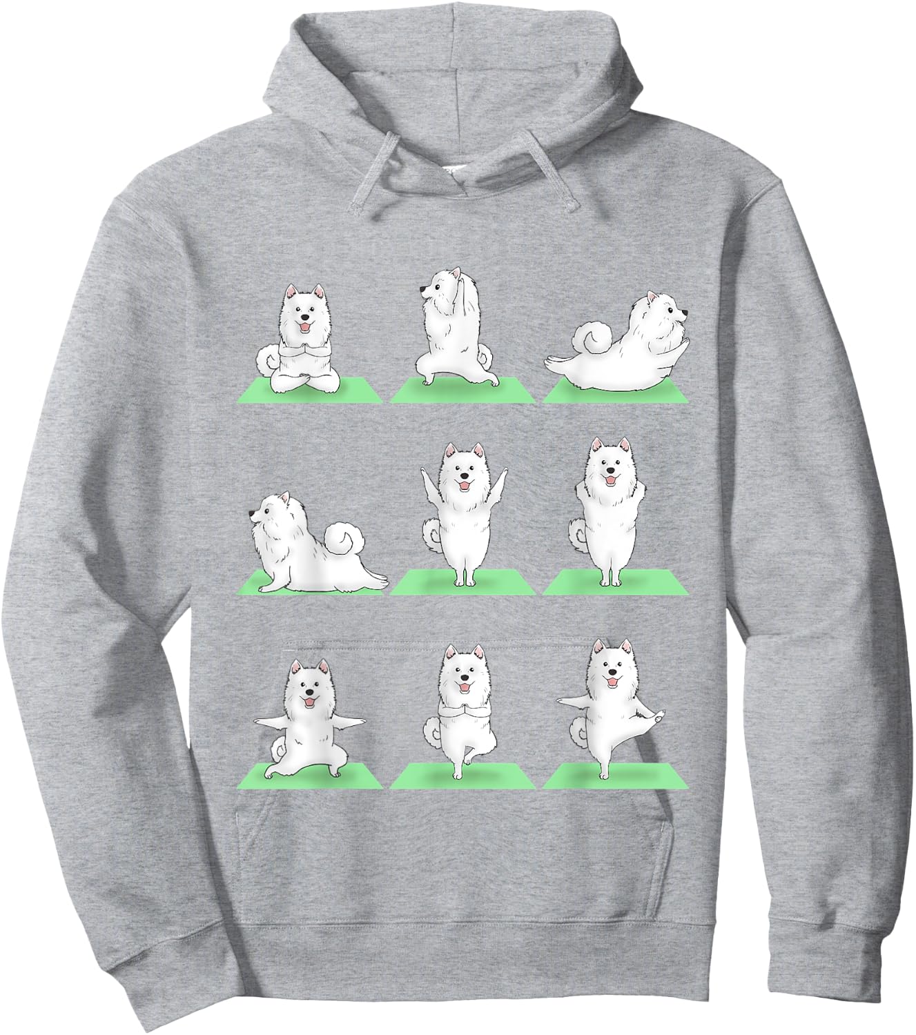 Samoyed Dog Yoga Pose Zen Workout Exercise Yogi Cute Funny Hoodie - Hoodie | Ash