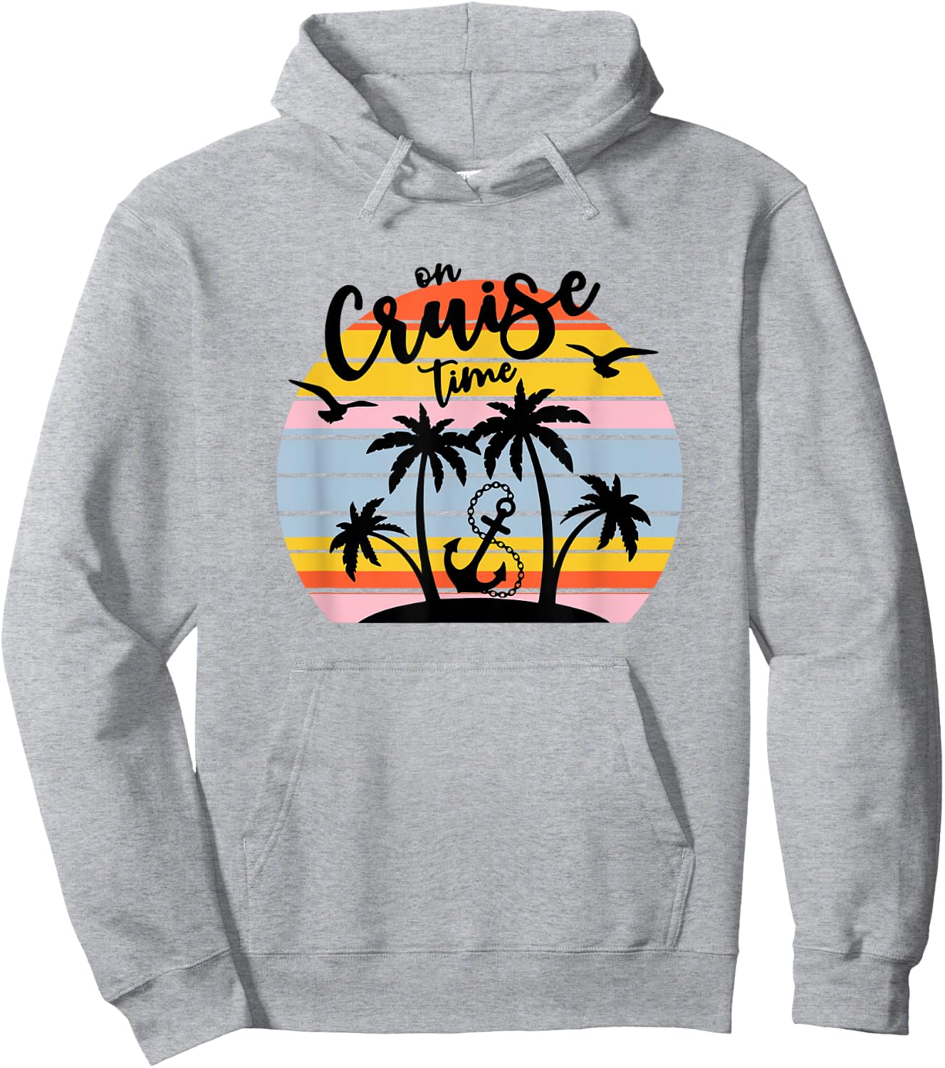 Retro On Cruise Time Summer Vacation Outfits Men Hoodie - Hoodie | Ash