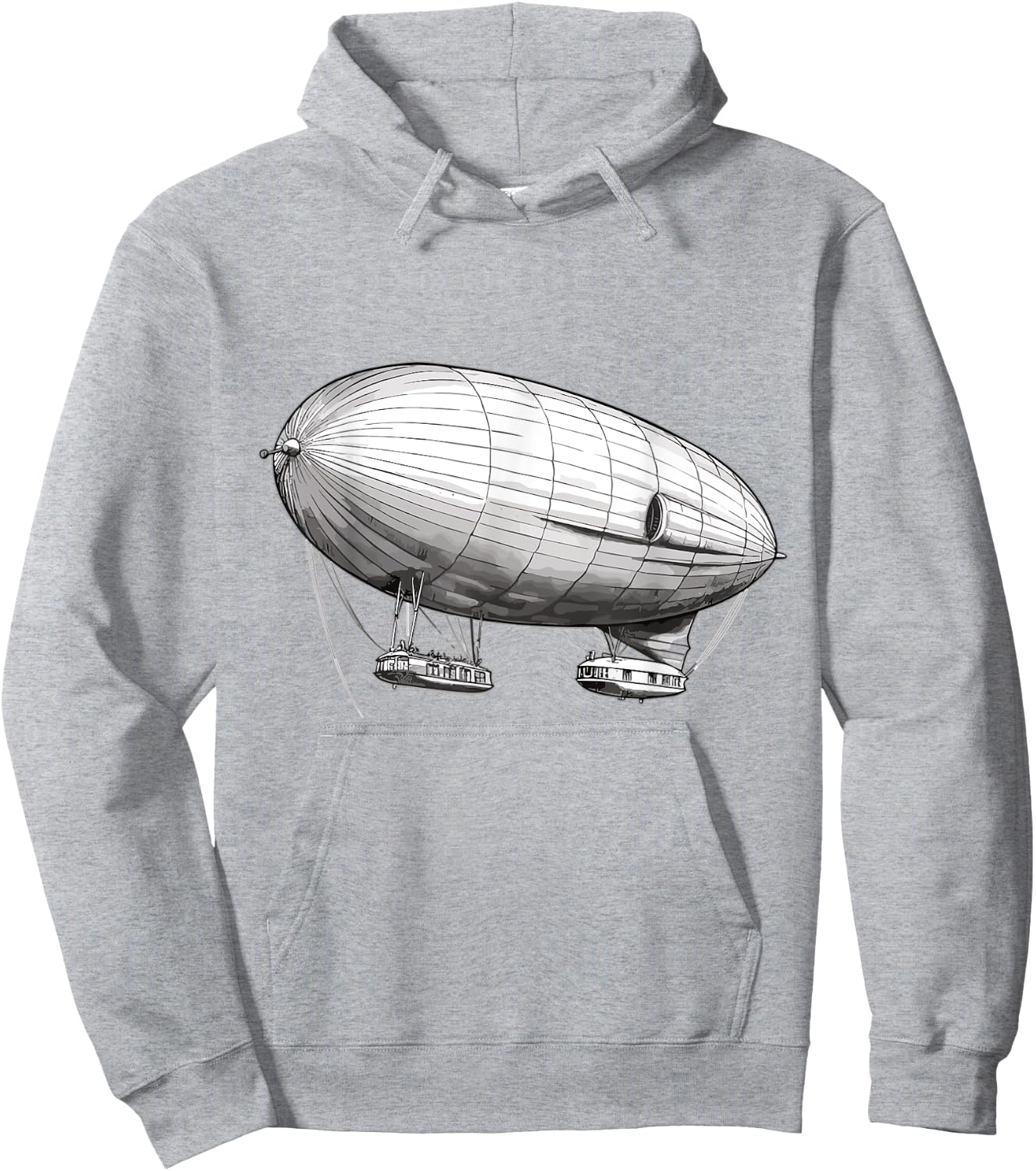 Retro Zeppelin 70s 80s Dirigible Airship Zepelin Zepplin Hoodie - Hoodie | Ash