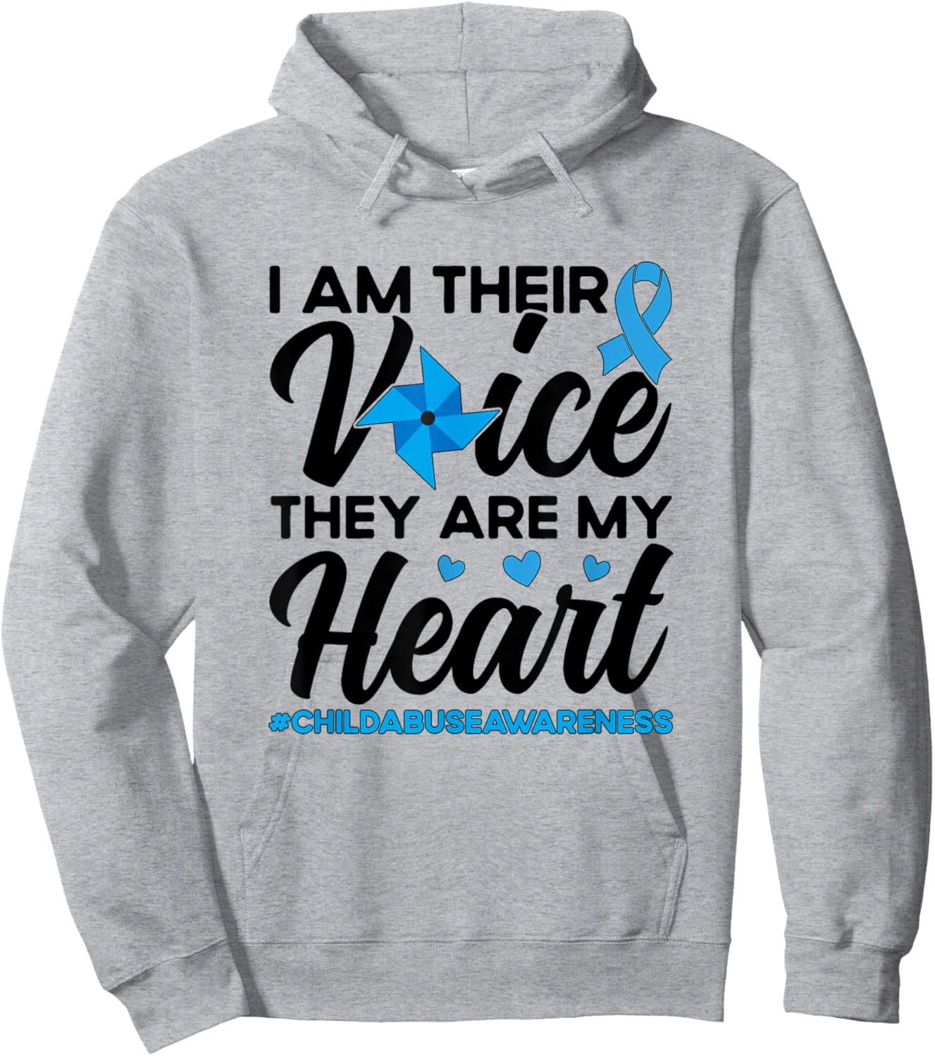 I'm Their Voice Child Abuse Prevention Awareness Month Hoodie - Hoodie | Ash