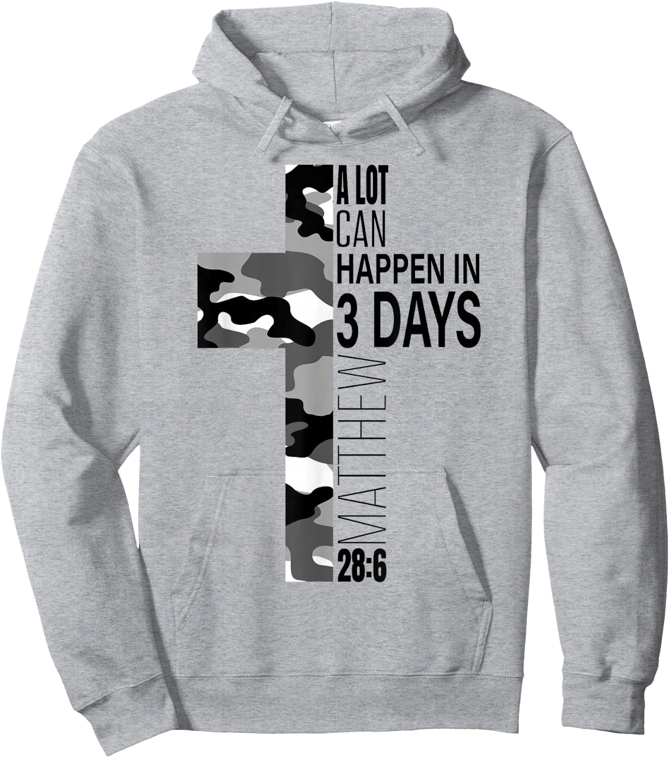 White Camo A Lot Can Happen In 3 Days Christian Easter Cross Hoodie - Hoodie | Ash