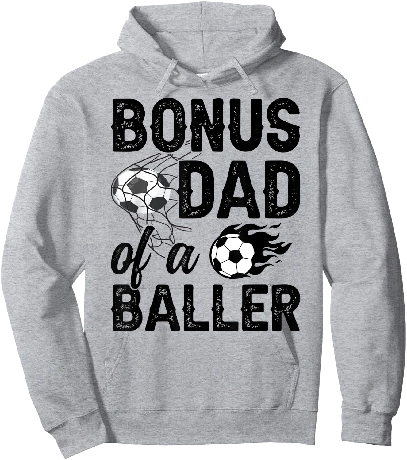 Bonus Dad Of A Baller Soccer Bonus Dad Soccer Step Dad Hoodie - Hoodie | Ash