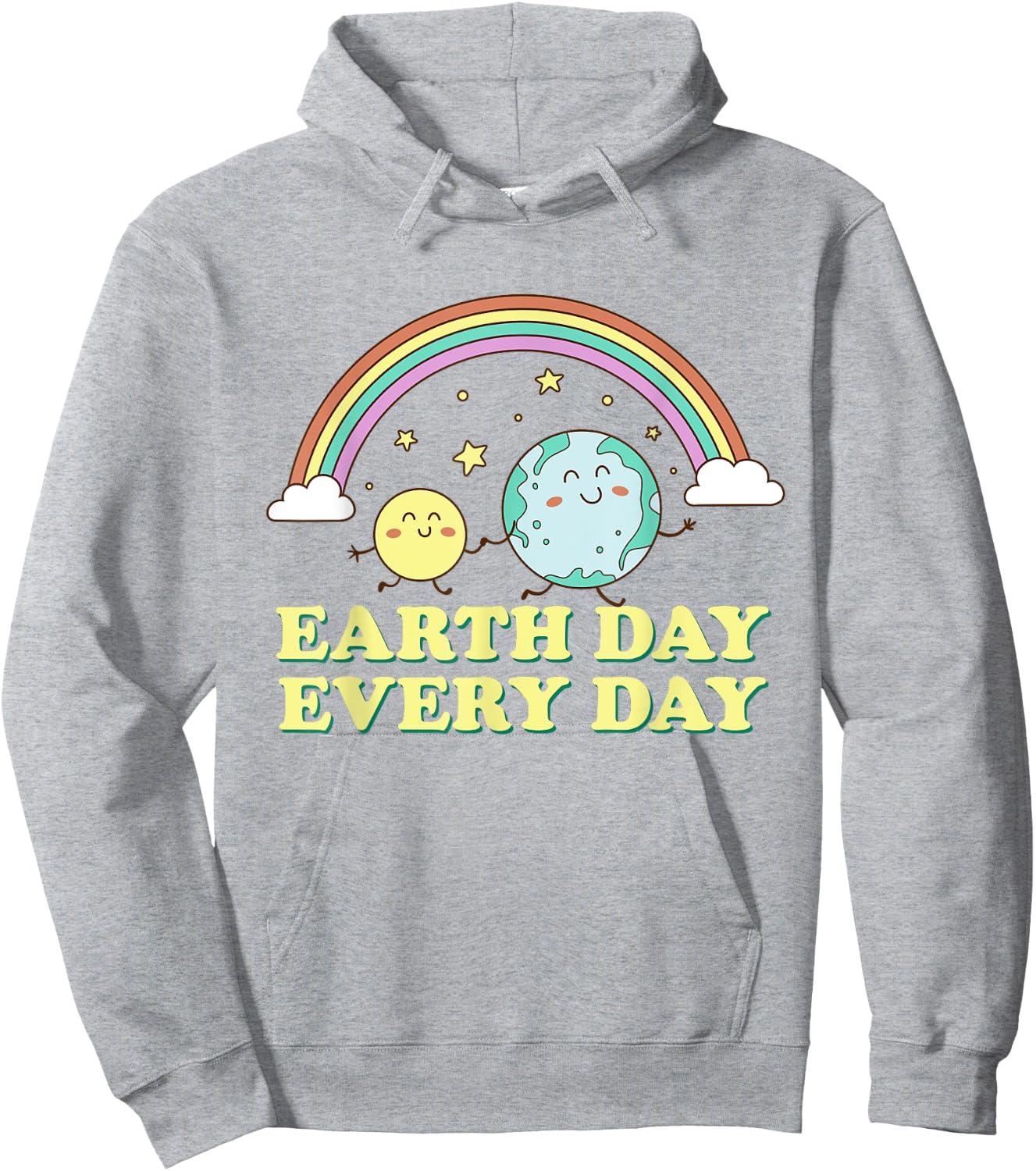 Proud Earth Day Earth Day Every Day Rainbow Globe Save the Planet , Green Hoodie - Hoodie | Ash