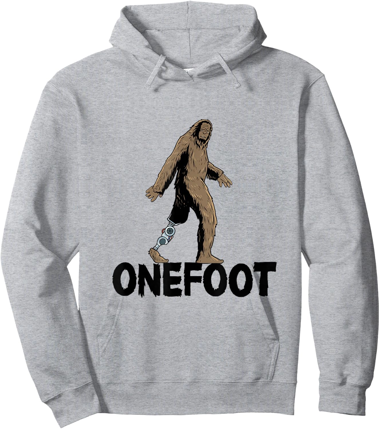 Leg prosthesis amputation Bigfoot for a leg amputee Hoodie - Hoodie | Ash