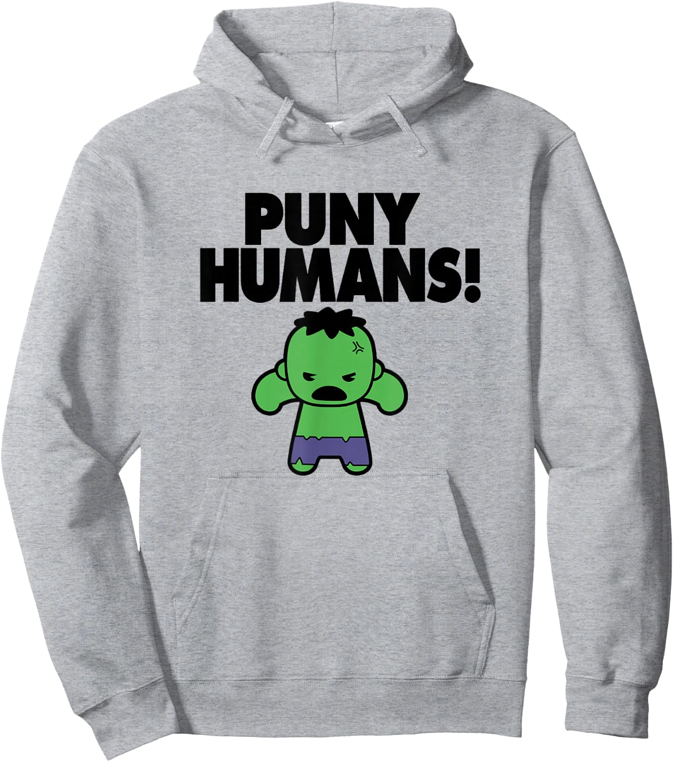 Marvel Kawaii Puny Humans! Angry Chibi Hulk Portrait Hoodie - Hoodie | Ash