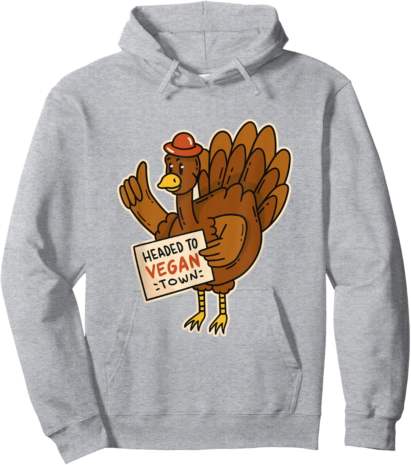 Funny Thanksgiving Day for Vegans Vegan Turkey Day Hoodie - Hoodie | Ash